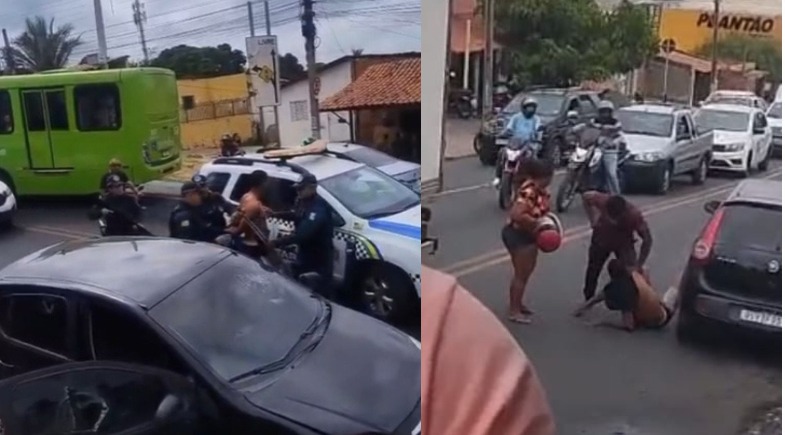 Motorista é agredido por populares após atropelar duas pessoas em Teresina