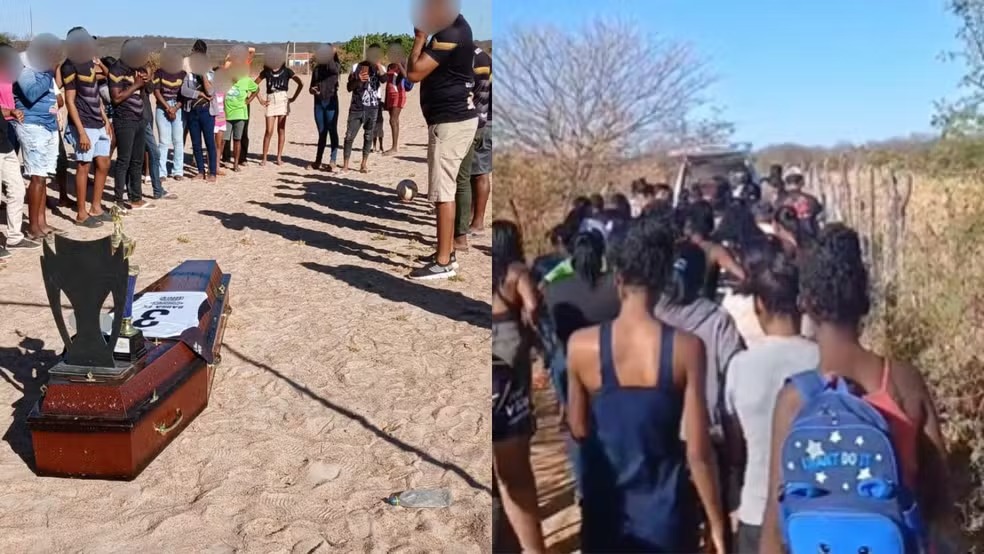 Amigos fazem 'último passe' em homenagem a jogador morto