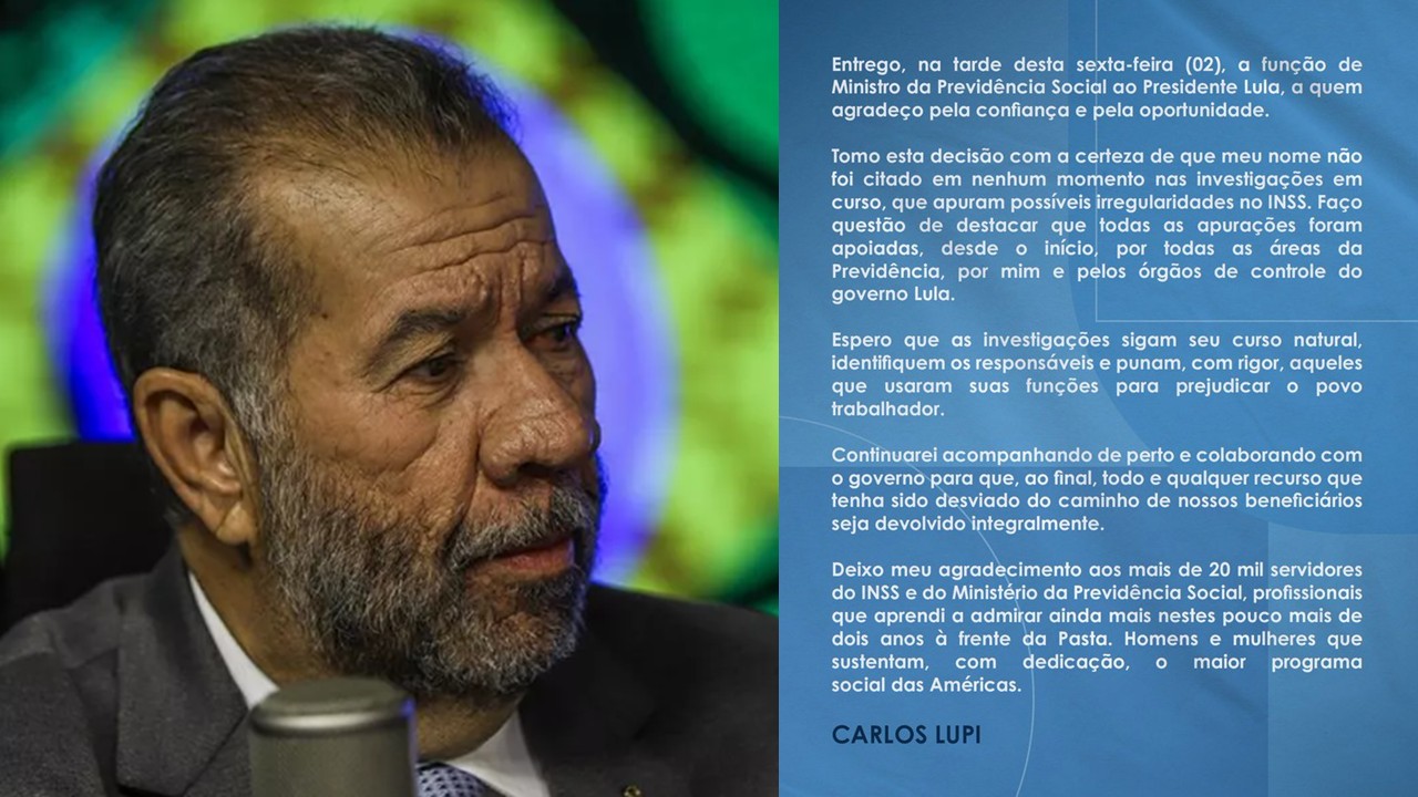 Lupi pede demissão a Lula após escândalo do INSS