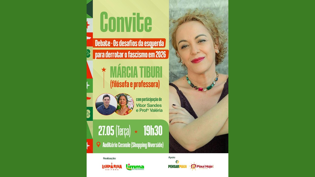 Márcia Tiburi debate os desafios da esquerda e reforça a importância da filosofia no combate ao fascismo