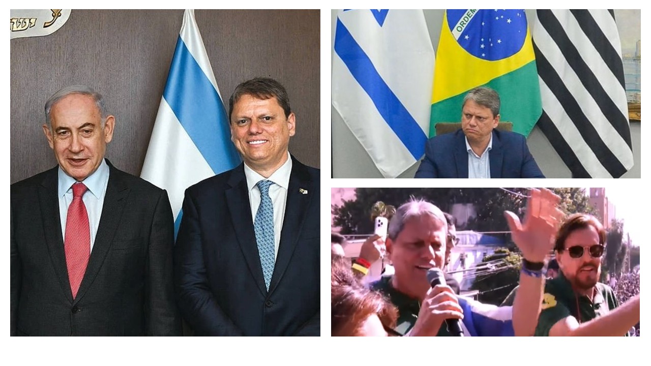 O homem de Israel: Tarcísio se enrola em bandeira do pais de Netanyahu na Marcha para Jesus