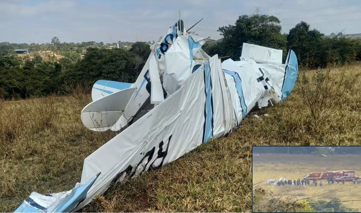 Avião cai e deixa 2 mortos no interior de SP