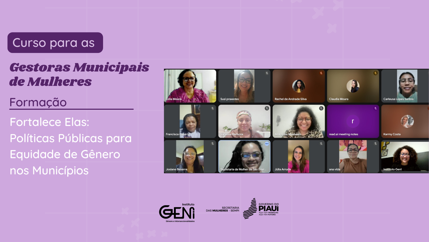 Sempi e Instituto GENi promovem formação sobre intersetorialidade e transversalidade nas políticas públicas para mulheres
