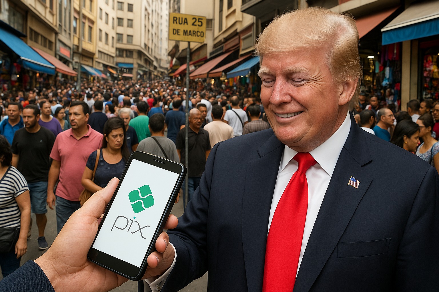 Trump agora ataca rua 25 de Março e o PIX