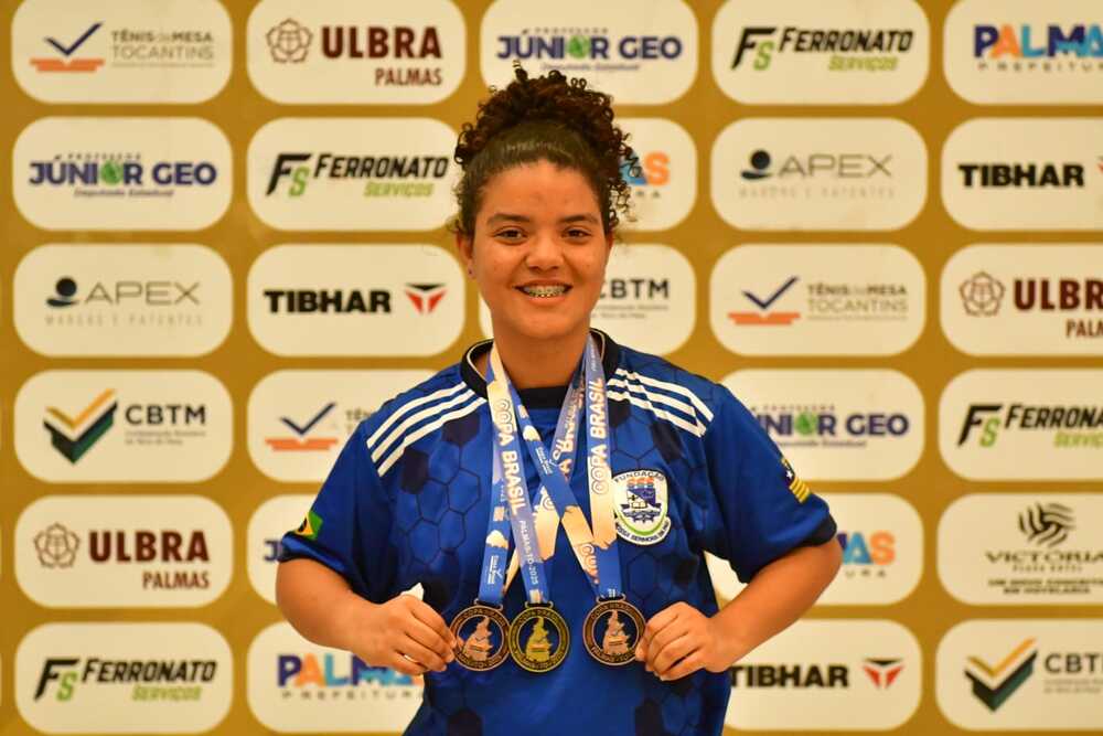 Estudante piauiense conquista três medalhas em etapa da Taça Brasil de Tênis de Mesa disputada em Tocantin