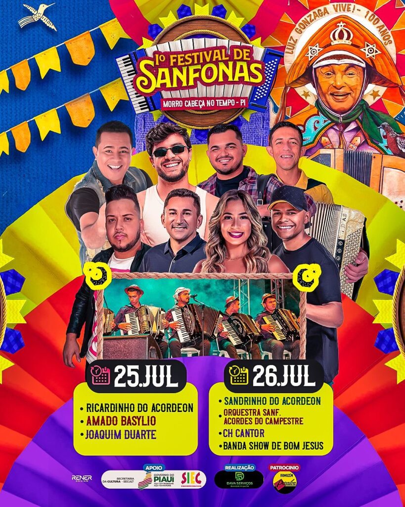 Morro Cabeça no Tempo realiza o I Festival de Sanfonas nos dias 25 e 26 de julho