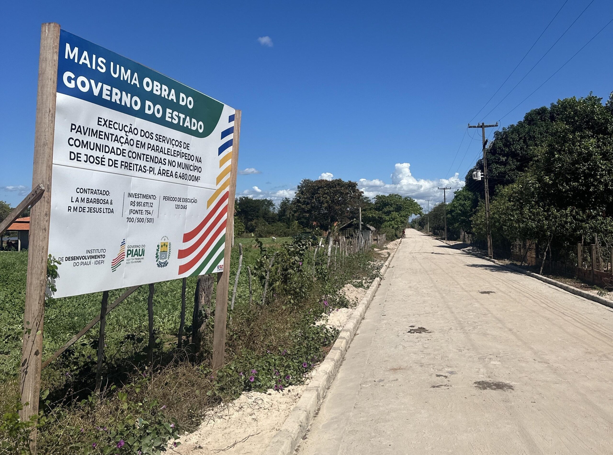 Pavimentação em paralelepípedo melhora infraestrutura na Comunidade Contendas, em José de Freitas