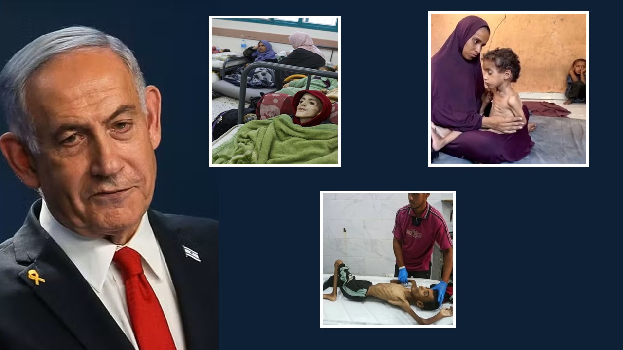 "Não há fome em Gaza", diz o genocida Benjamin Netanyahu