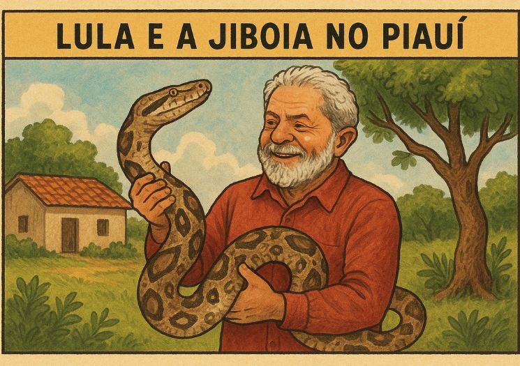 Lula e a jiboia no Piauí