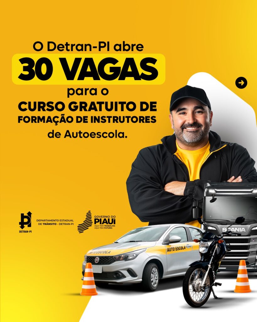 Detran abre 3ª turma com 30 novas vagas para Formação de Instrutores de Autoescola em Teresina