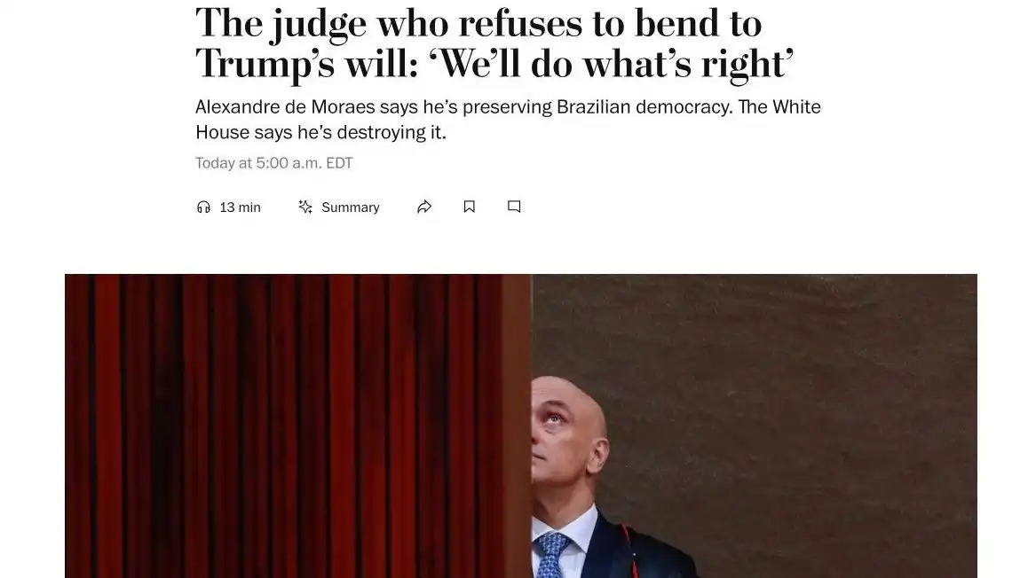 Entrevista de Alexandre de Moraes ao Washington Post: confira trechos