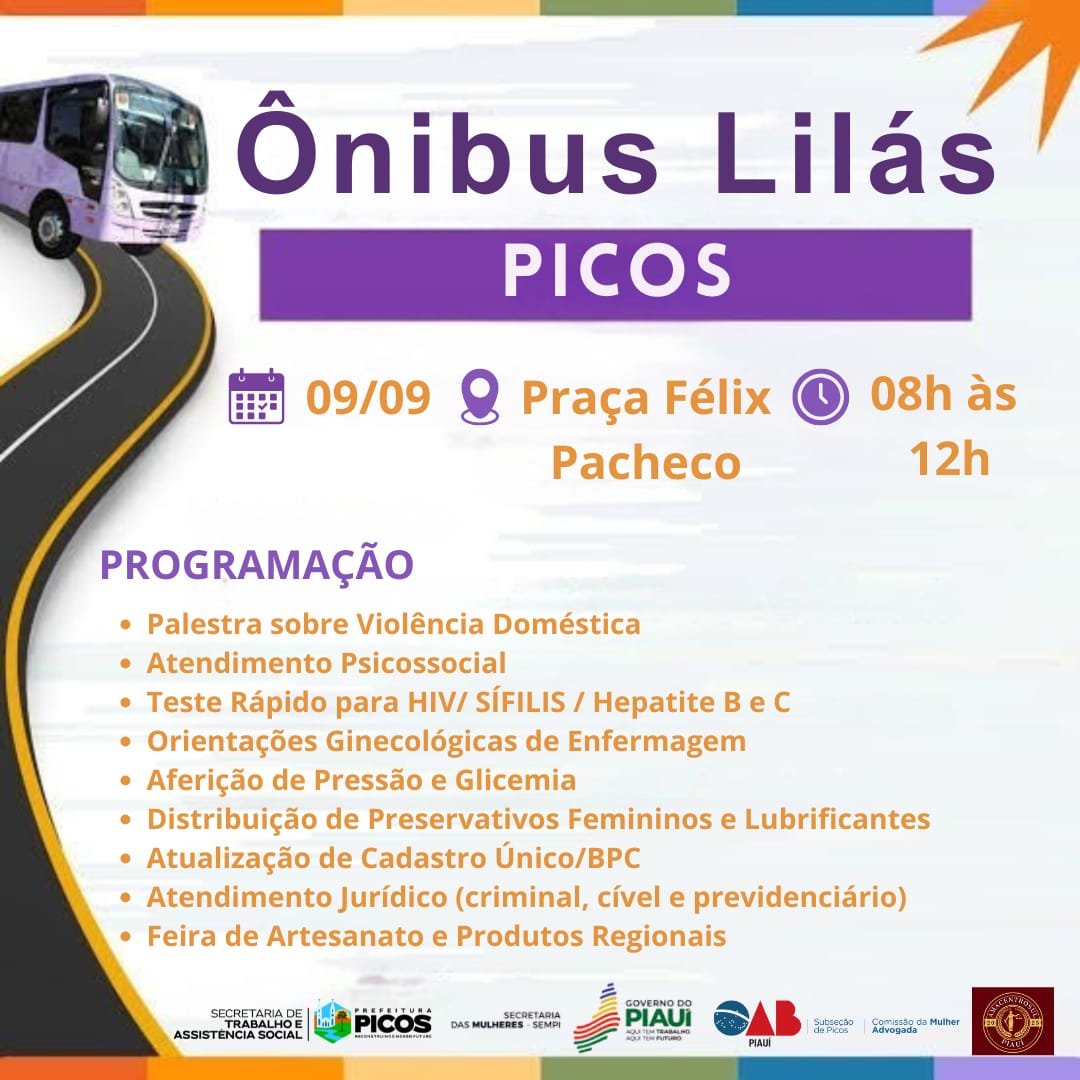 Ônibus Lilás da Secretaria das Mulheres leva serviços à Picos