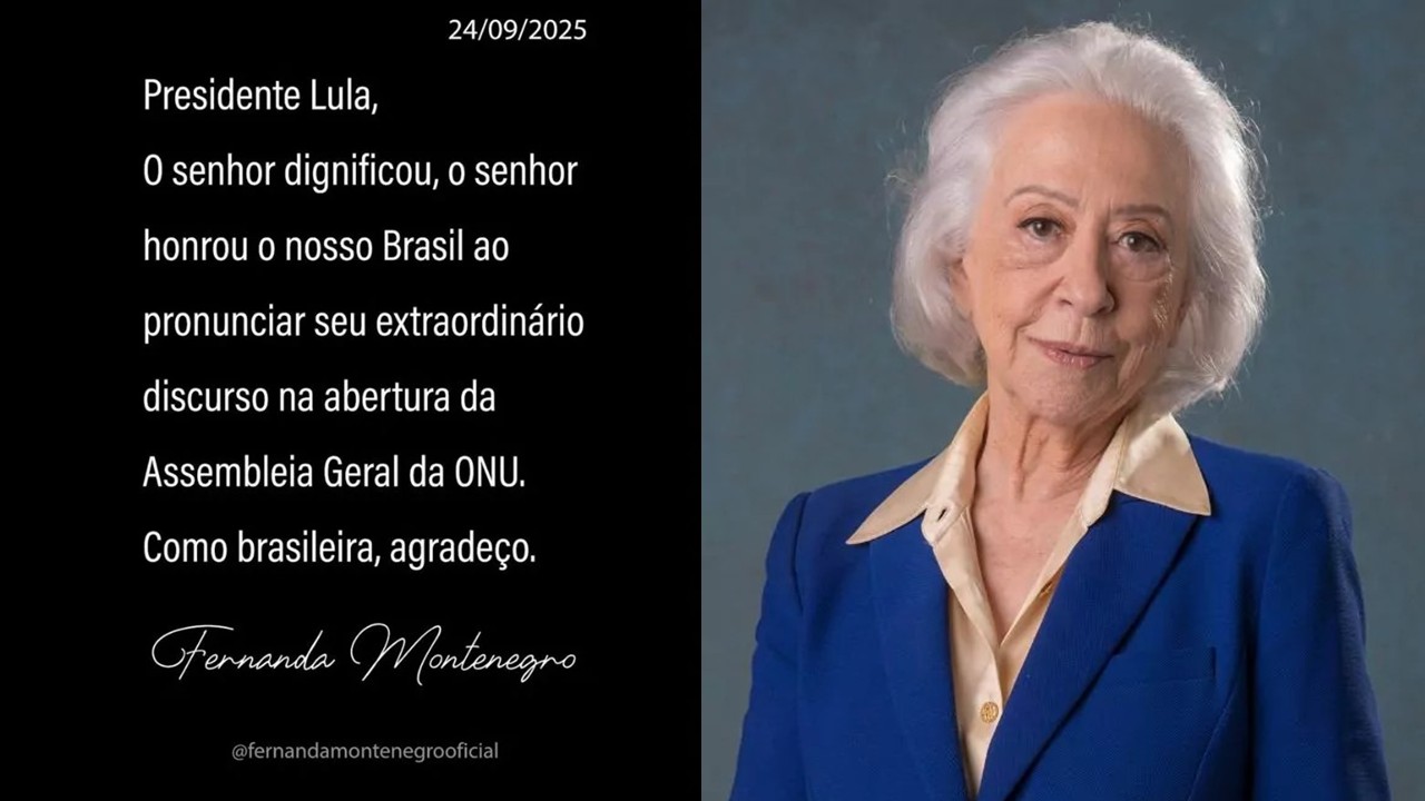 Fernanda Montenegro diz que discurso de Lula na ONU "honrou o Brasil"