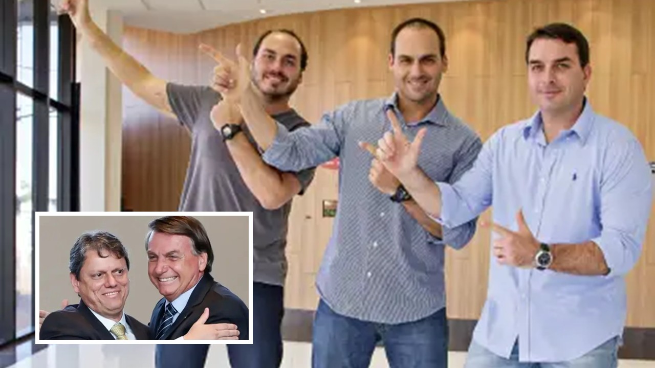 Filhos de Bolsonaro reagem a suposto aval do pai à candidatura de Tarcísio