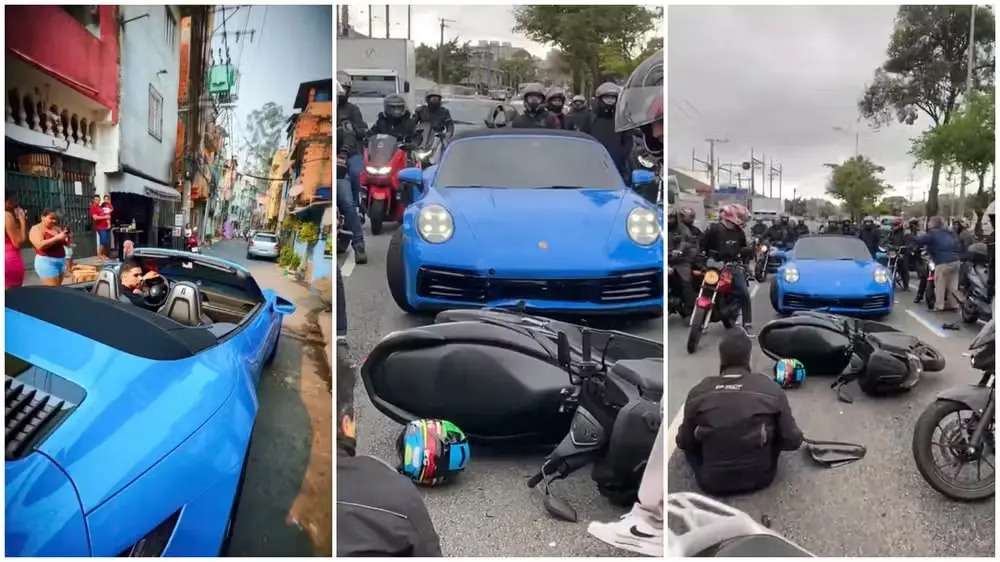 Mais um Porsche: influenciador atropela motociclista e se nega a fazer bafômetro