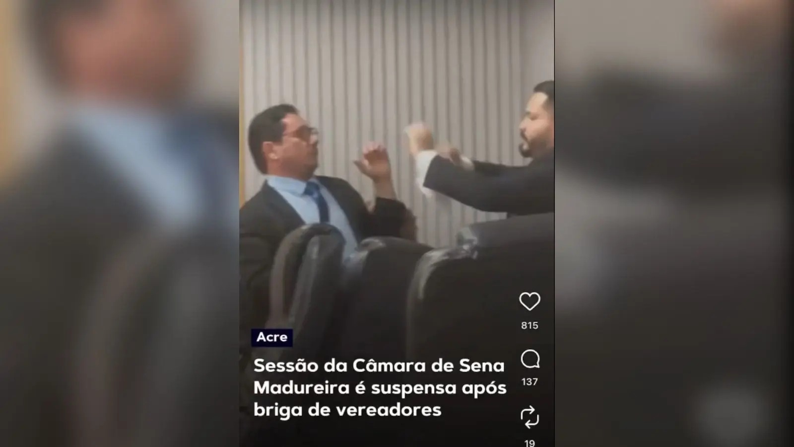 VÍDEO: vereadores trocam socos durante sessão no Acre