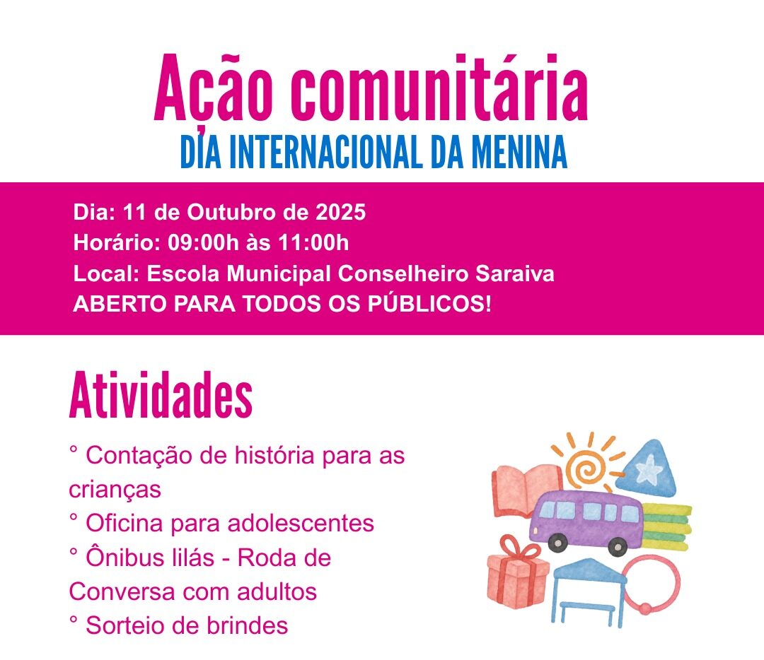Sempi participa de ação em alusão ao Dia Internacional da Menina com o Ônibus Lilás