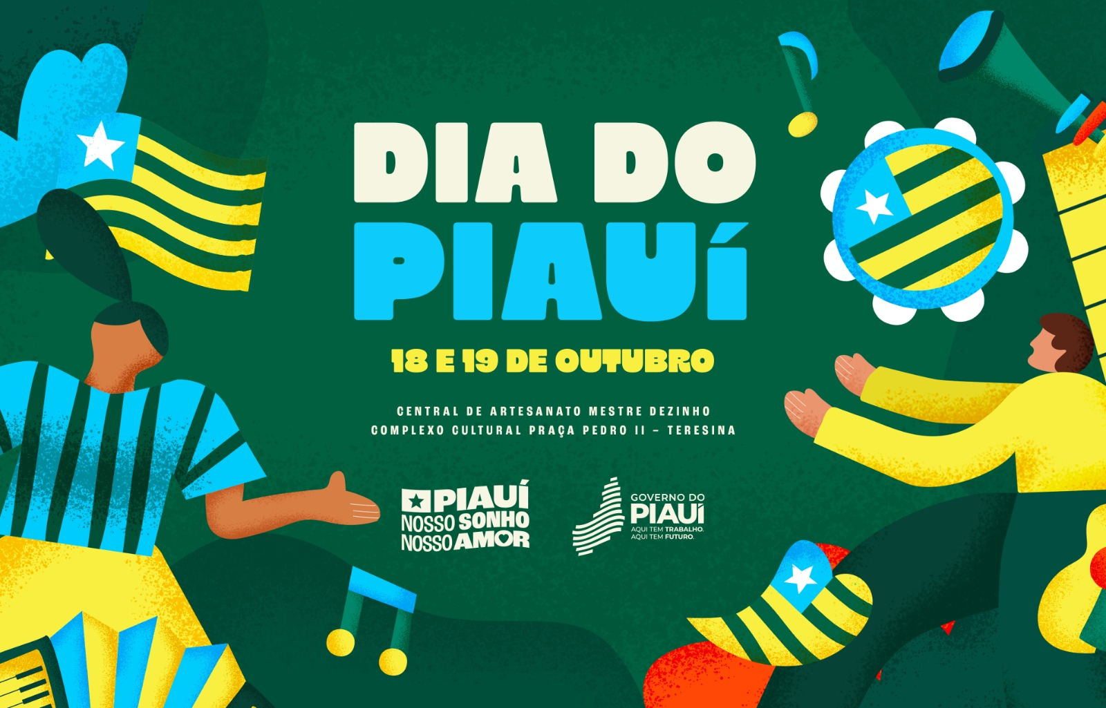 Dia do Piauí terá feira, roda de samba e shows de artistas locais durante todo o dia no Centro de Teresina
