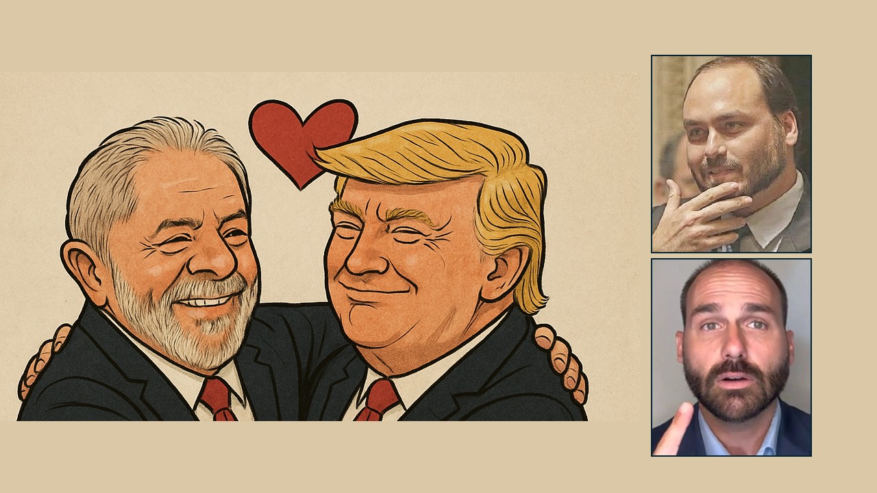 Filhos de Bolsonaro querem por que querem que Trump perca "a química" com Lula