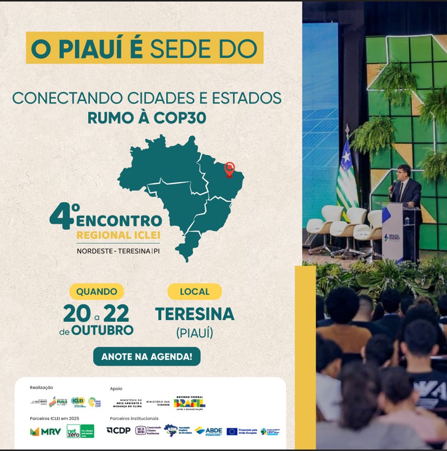 Teresina vai sediar o 4º Encontro Nordestino do ICLEI Brasil na segunda (20)