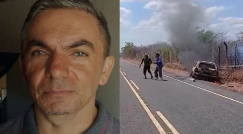 Homem morre carbonizado após carro pegar fogo em acidente no Piauí