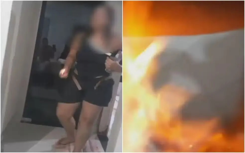 VÍDEO: Mulher ateia fogo ao marido, e vítima filma