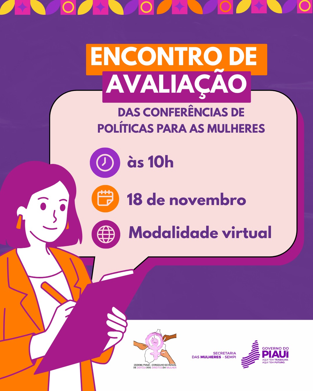 Sempi e CEDDM avaliam conferências estadual e nacional de Políticas para Mulheres nesta terça (18)