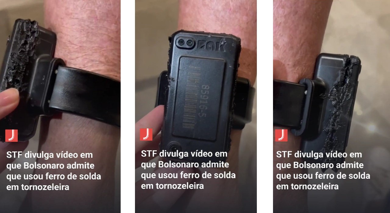 Bolsonaro confessa que queimou tornozeleira com ferro de solda