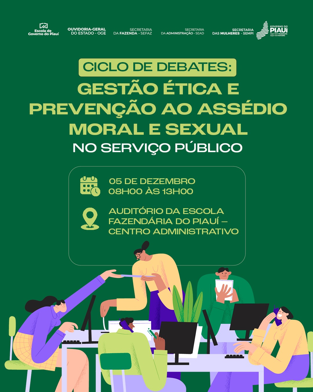 Sempi abre inscrições do “Ciclo de Debates: Gestão Ética e Prevenção ao Assédio no Serviço Público” para gestores estaduais