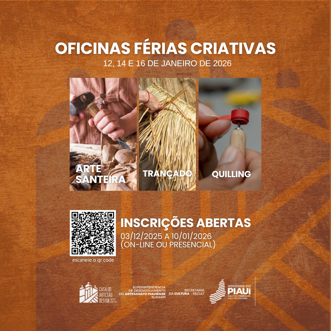 Sudarpi abre inscrições para oficinas “Férias Criativas” na Casa do Artesão Design Mestre Albertino