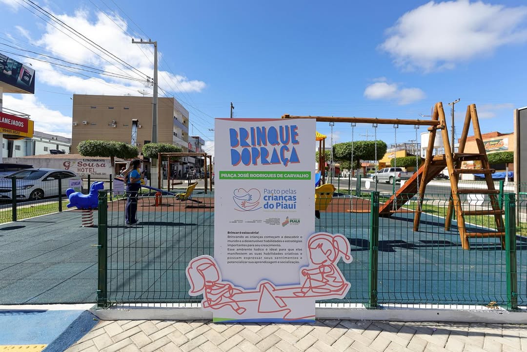 Brinquedopraças ampliam opções de lazer para crianças e fortalecem a inclusão e o desenvolvimento infantil em 17 municípios piauienses