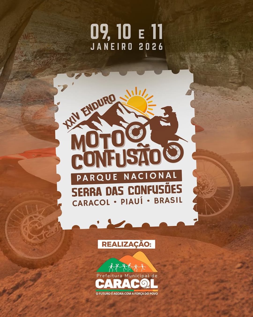 Enduro de motos movimenta turismo esportivo no Parque Nacional Serra das Confusões, em Caracol, de 09 a 11 de janeiro