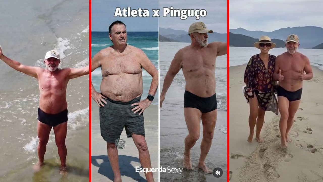Enquanto um caminha na praia, o outro tropeça no próprio mito