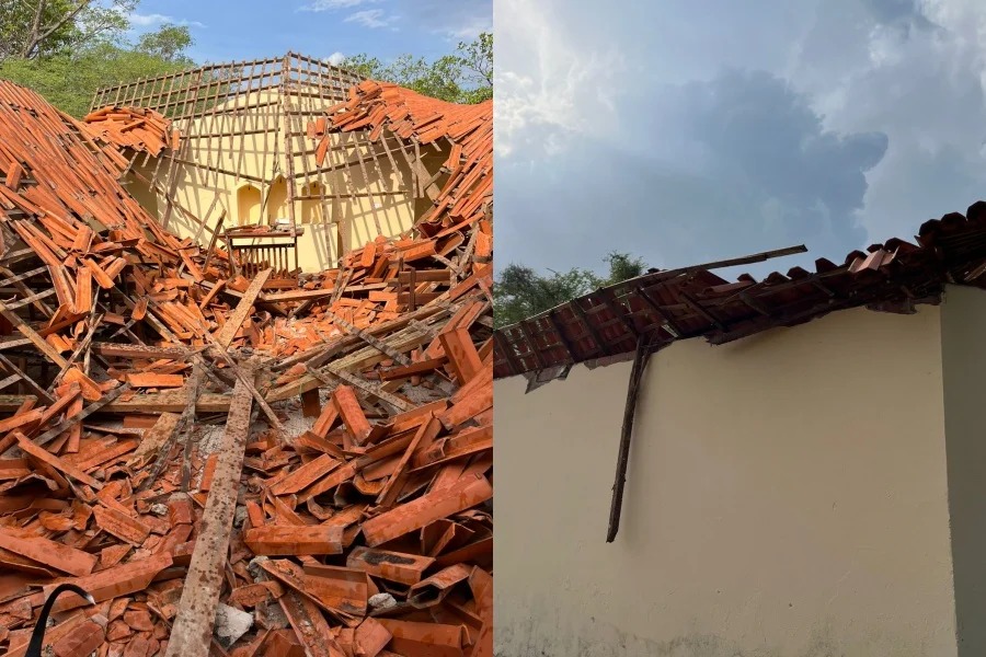 Teto da Capela de Santo Antônio desaba em José de Freitas