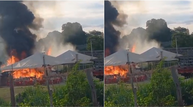 VÍDEO: Incêndio destrói barracas de festejo no Piauí