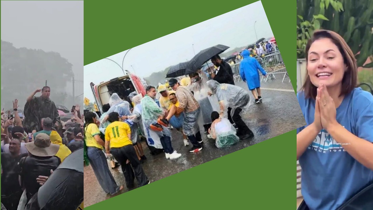 Ato de Nikolas em Brasília termina em pânico após raio atingir apoiadores