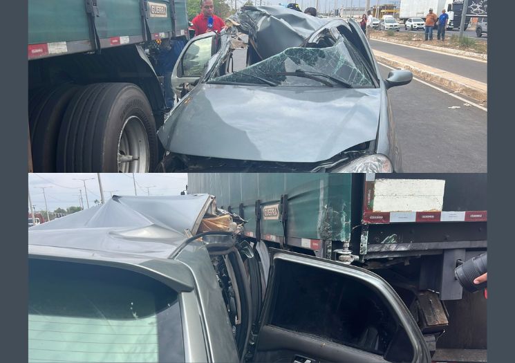 Motorista fica ferido em colisão com caminhão na BR-316 em Teresina