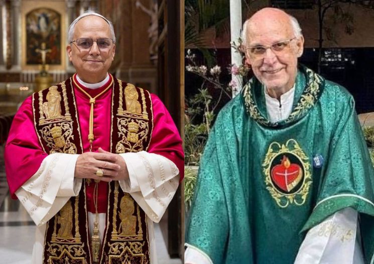 Padre Júlio recebe rosário do papa Leão 14
