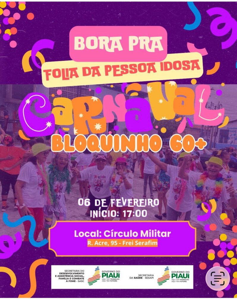 Programa 60+ realiza Bailinho de Carnaval da Pessoa Idosa nesta sexta (6)