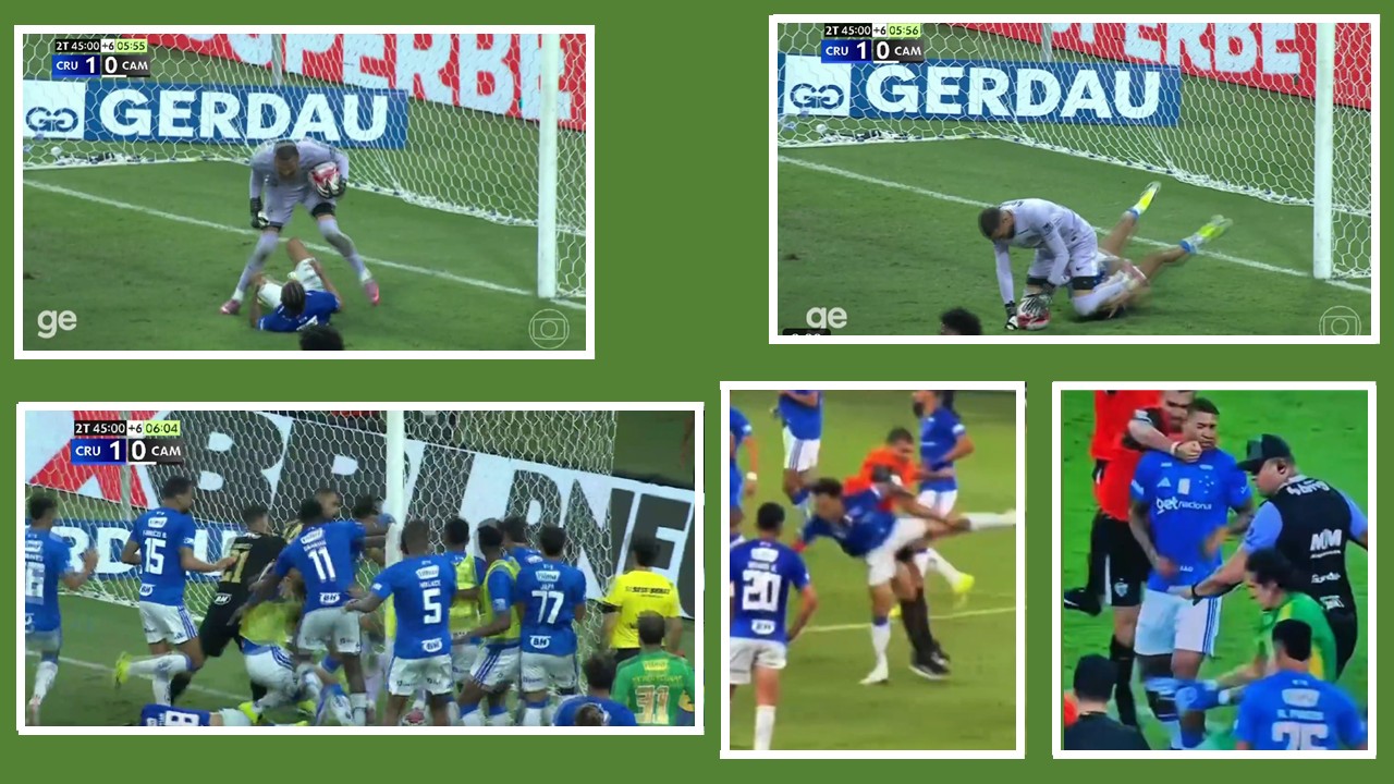 Final do Mineiro entre Cruzeiro e Atlético termina em briga generalizada no Mineirão