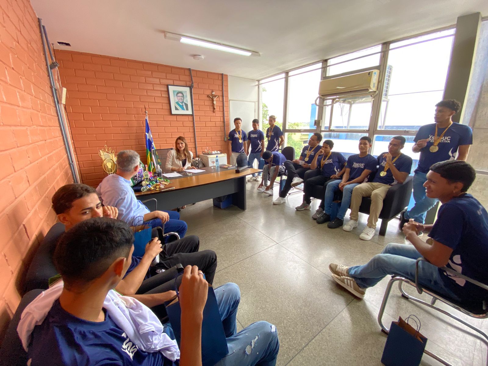 Campeões dos JEBs sub-18 visitam Secepi e agradecem apoio do Governo do Piauí