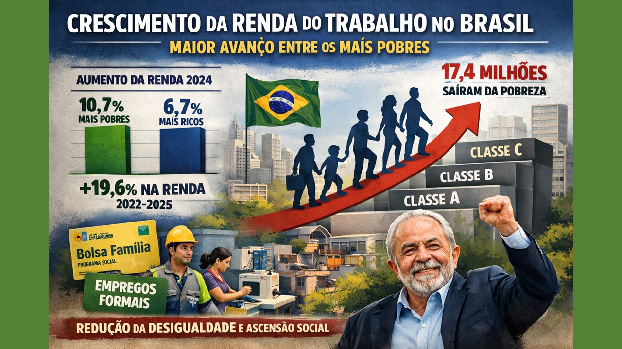 Renda do trabalho cresce 19,6% no Brasil e avanço é maior entre os mais pobres, aponta FGV