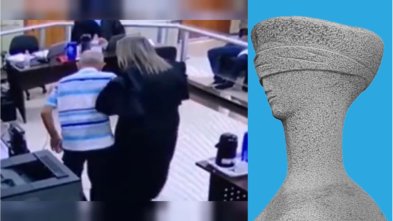 A Justiça é cega, mas câmeras não! Feminicida finge dificuldade para andar em júri, mas é desmascarado