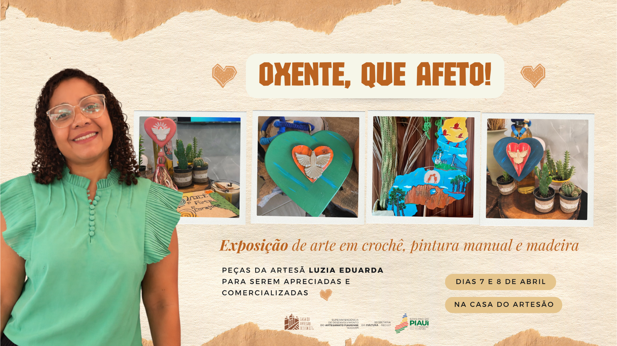 Exposição “Oxente, Que Afeto” leva artesanato sustentável à Casa do Artesão a partir de terça (7)