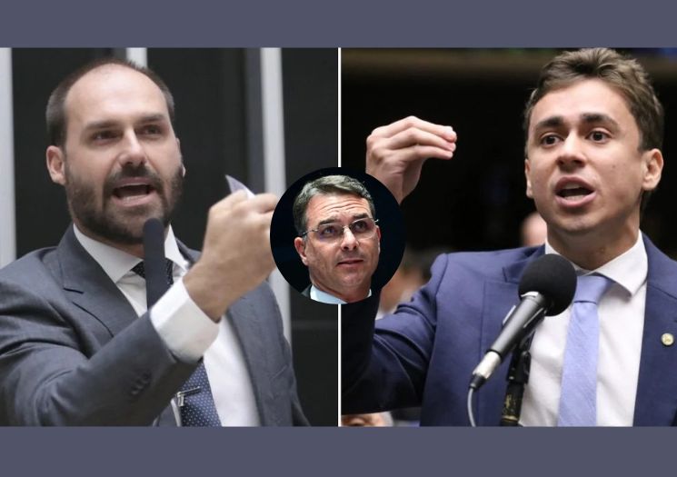 Flávio tenta conter briga entre Eduardo e Nikolas