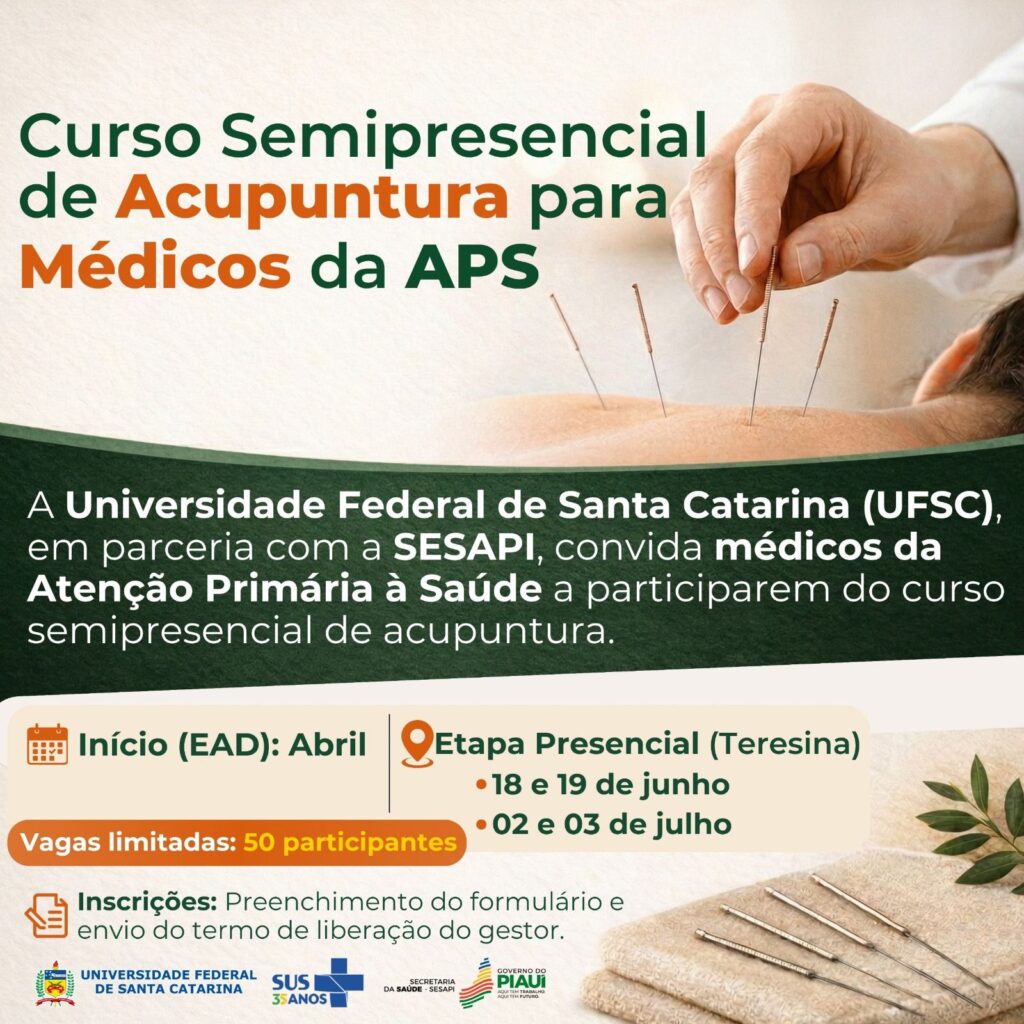 Sesapi oferta curso de acupuntura para médicos da Atenção Primária no Piauí