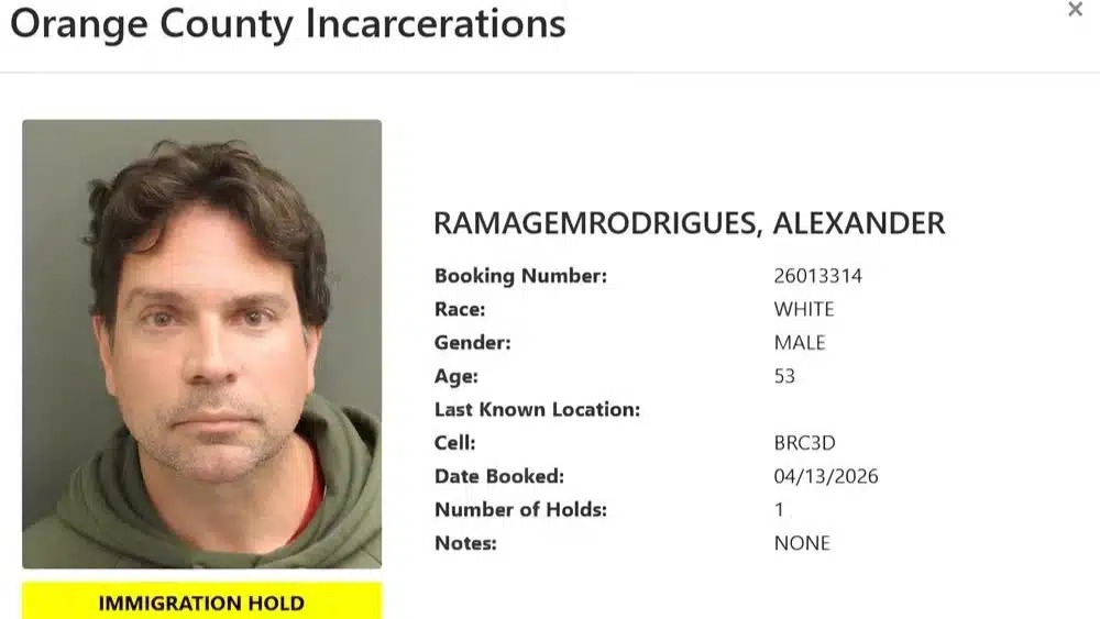 Foto de Ramagem preso é publicada pelo ICE nos EUA