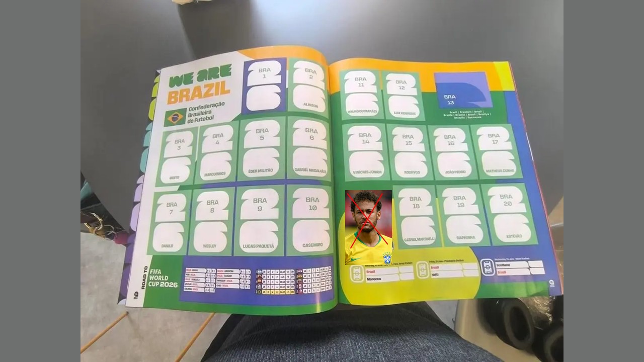 Neymar não vai para a Copa, segundo álbum da Panini