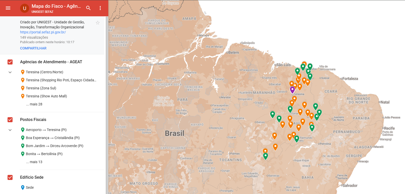 Sefaz lança mapa interativo com localização de postos fiscais e agências de atendimento; saiba como acessar