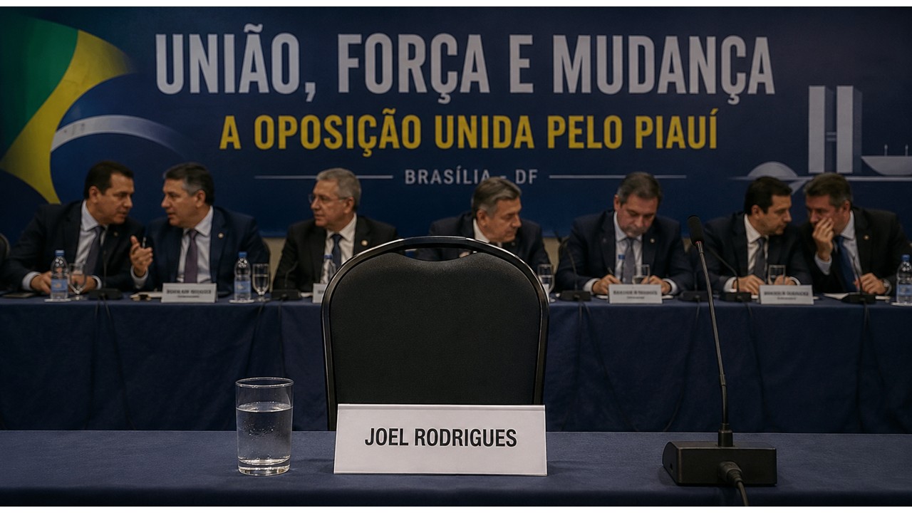 Cadeira vazia de Joel Rodrigues rouba cena em evento da oposição em Brasília